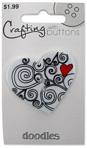 Пуговица "Doodle" Heart. Арт 470001410