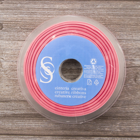 Косая бейка атласная 20 мм, 25 м, цвет 29, ярко-розовый. Арт 6260-20мм-29            