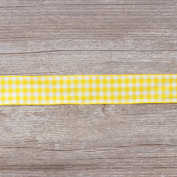 Лента с рисунком клетка SAFISA, 25 мм, 25 м, цвет 22, желтый. Арт 469-25мм-22             