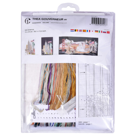 Набор для вышивания "Америка", канва лен 36 ct . Арт 544