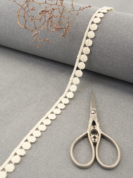 Кружево гипюр, 12 мм, цвет бежевый, 100% полиэстер, 4,5 м. Арт G-4634.371