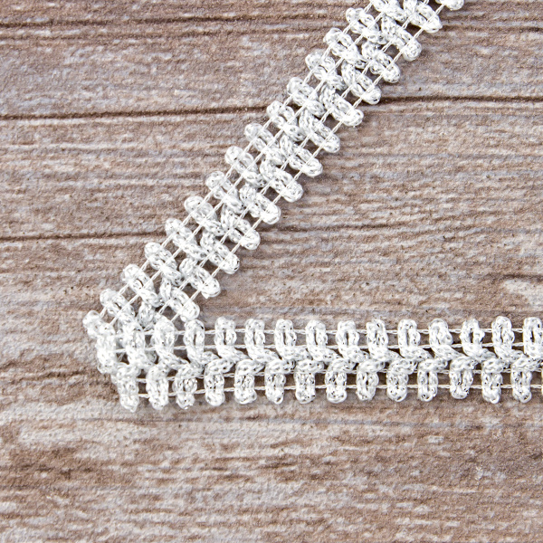 Тесьма SPIRAL ( SAFISA) тип отделочная, арт.25320-14 мм, 15 м, цвет 102, серебряный. Арт 25320-14мм-102