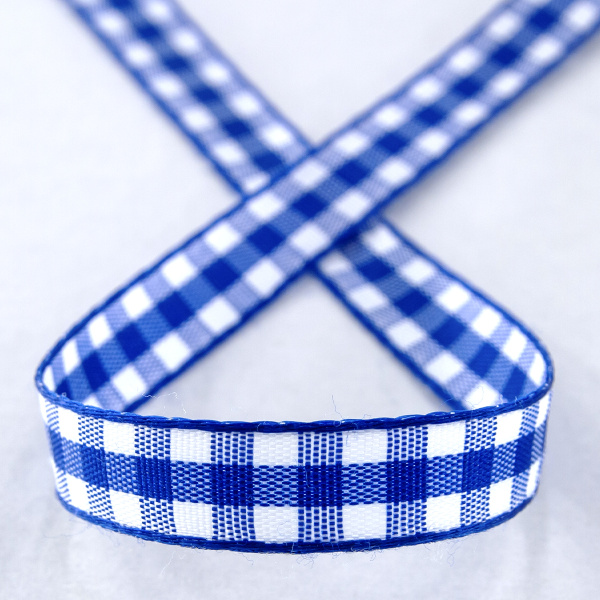 Лента с рисунком клетка SAFISA, 11 мм, 25 м, цвет 13, синий. Арт 469-11мм-13             