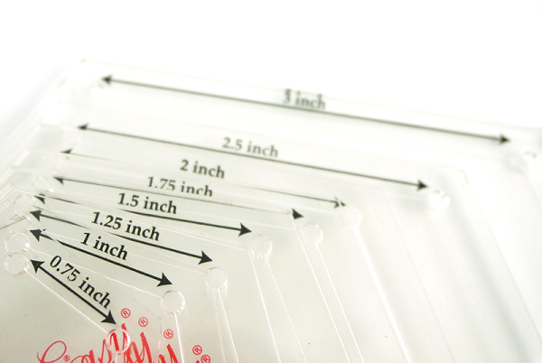 Набор лекал для заготовок-шестигранников, 8 размеров (3/4”,1”,1 1/4”,1 1/2”,1 3/4”, 2”, 2 1/2”, 3”). Арт NL4160
