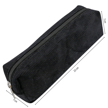Пенал для ручек "Pencil Case" на молнии, 22 х 7 х 7 см, вельвет, цвет черный. Арт 03996/6 