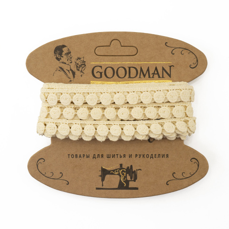 Кружево гипюр, 12 мм, цвет бежевый, 100% полиэстер, 4,5 м. Арт G-4634.371