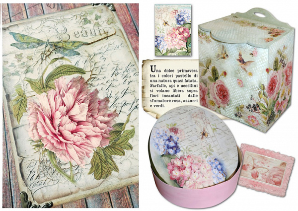 Бумага упаковочная "Синие часы", рисовая, 21 х 29,7 см. Арт DFSA4068