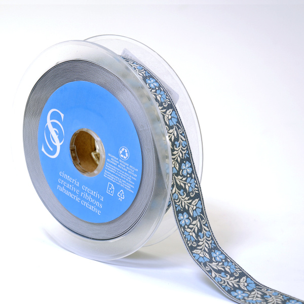 Лента из тканого жаккарда SAFISA, 25 мм, 15 м, цвет 02. Арт 9254-25мм-02