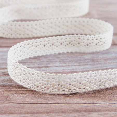 Мерсеризованное хлопковое кружево, 18 мм, шампань. Арт 2098/72