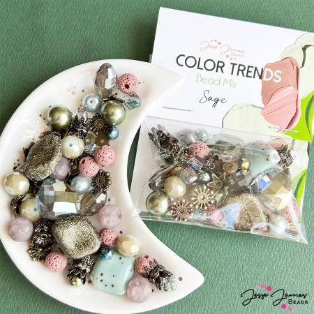 Набор бусин и шармов "Sage" из стекла и металла разных форм и размеров. Арт CT-12