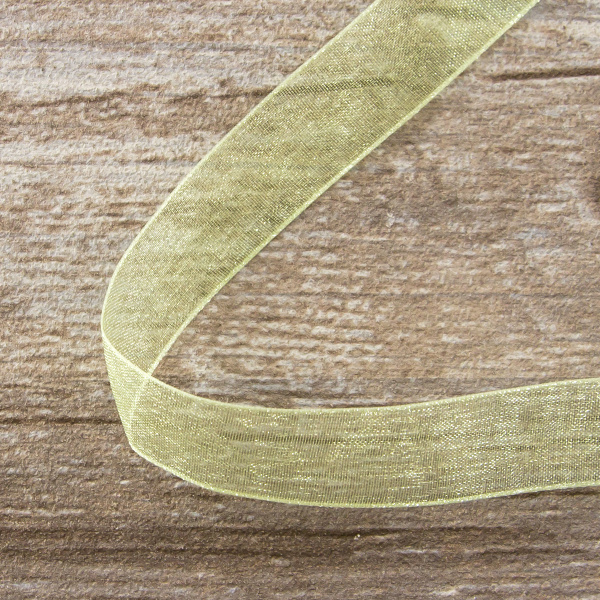 Лента органза SAFISA мини-рулон, 15 мм, 3,5 м, цвет 25, зеленый. Арт P00520-15мм-25          