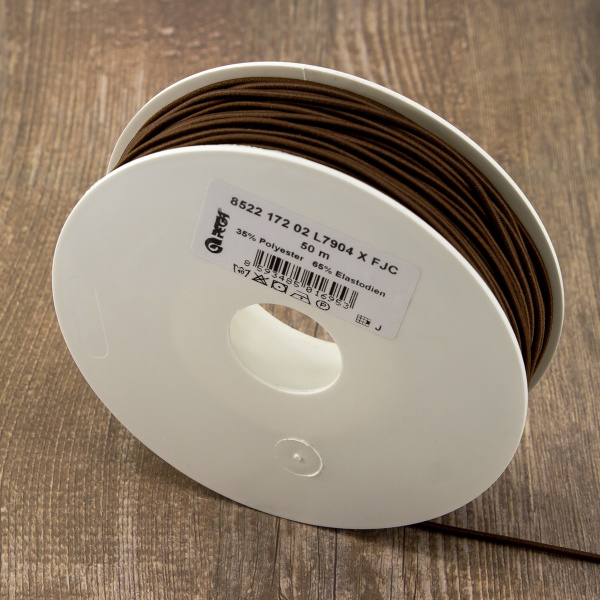 Резинка шляпная PEGA, цвет коричневый, 2 мм. Арт 852217202L7904          