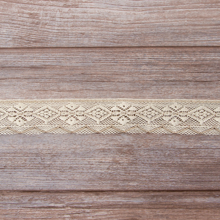 Мерсеризованное хлопковое кружево, 45 мм, экрю. Арт 2173/02