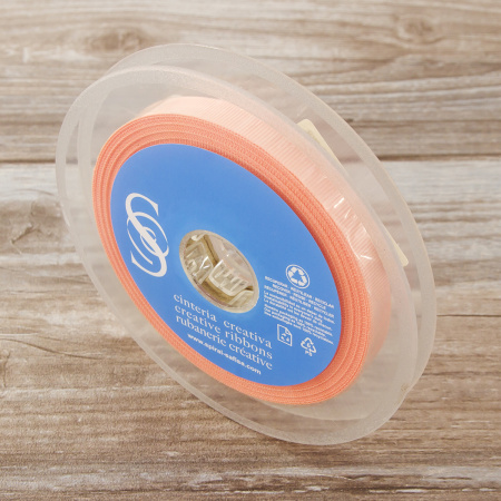 Лента репсовая SAFISA, 10 мм, 25 м, цвет 07 персиковый. Арт 350-10мм-07