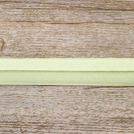 Косая бейка хлопок, 20 мм, 25 м, цвет 73, цвет желто-зеленый. Арт 6600-20мм-73