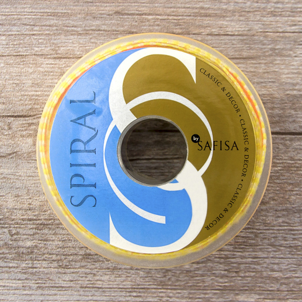 Лента органза с рисунком с проволокой по краю SAFISA, 25 мм, 15 м, цвет 32. Арт 25308-25мм-32