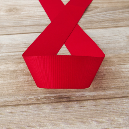 Лента репсовая SAFISA, 50 мм, 25 м, цвет 84 вишневый. Арт 350-50мм-84