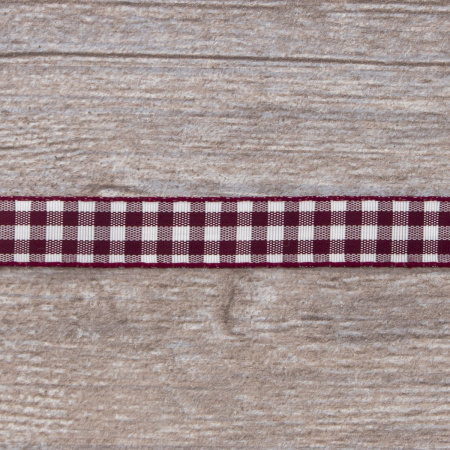 Лента с рисунком клетка SAFISA, 16(18) мм, 25 м, цвет 30, бордо. Арт 469-16мм-30             