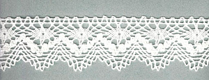 Мерсеризованное хлопковое кружево, 55 мм, цвет белый