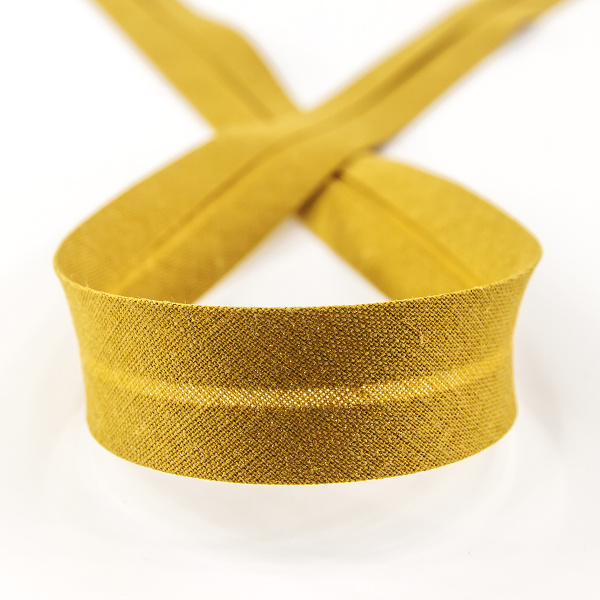 Косая бейка хлопок/полиэстер 20 мм, 25 м, цвет 44, бронзовый. Арт 6120-20мм-44            