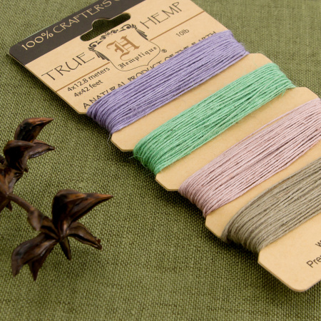 Шнуры на блистере HEMPTIQUE #10 - 0,5 мм, 4 цвета по 12,8 м. Арт HC10V1                  