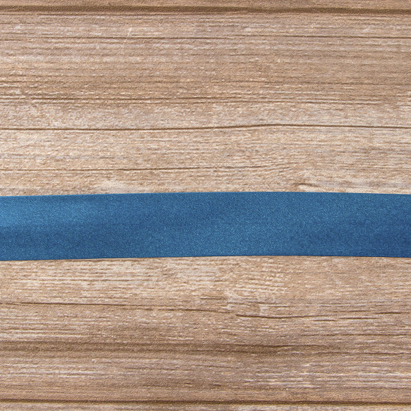 Косая бейка атласная 30 мм, 25 м, цвет 79, морская волна. Арт 6260-30мм-79            