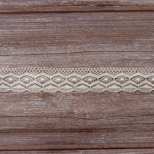 Мерсеризованное хлопковое кружево, 30 мм, цвет экрю. Арт 2227/72