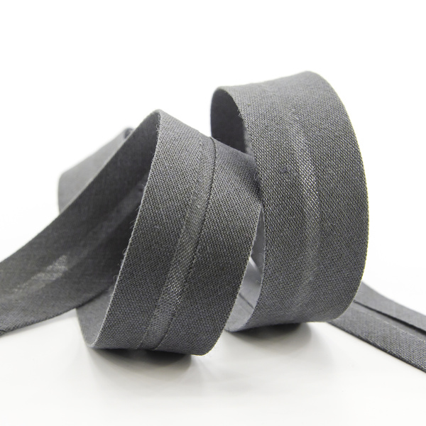Косая бейка хлопок/полиэстер 20 мм, 25 м, цвет 68, Серый темный. Арт 6120-20мм-68            