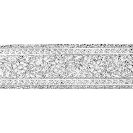 Лента жаккардовая с люрексом SAFISA, 25 мм, 15 м, цвет 102. Арт 9251-25мм-102