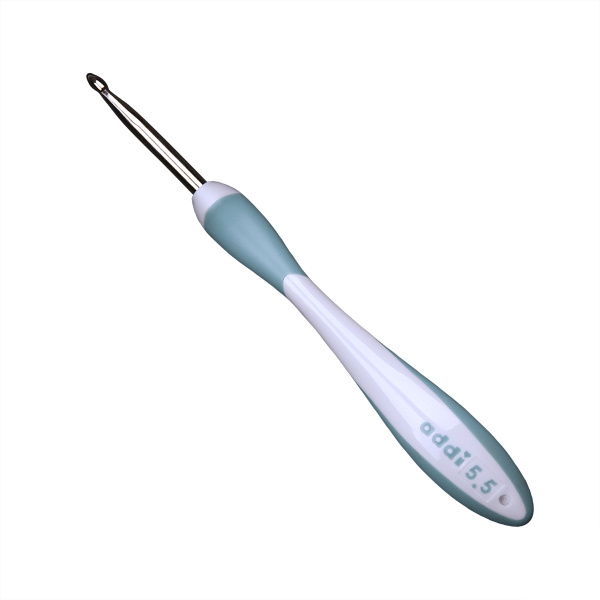 Крючок, вязальный с эргономичной пластиковой ручкой addiSwing Maxi №5,5, 17 см. Арт 141-7/5.5-17