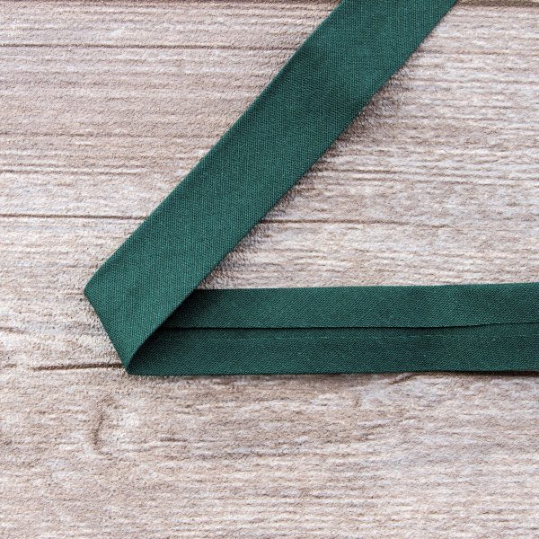 Косая бейка хлопок/полиэстер на блистере, 20 мм, 3 м, цвет 43, темно-зеленый. Арт P06120-20мм-43          
