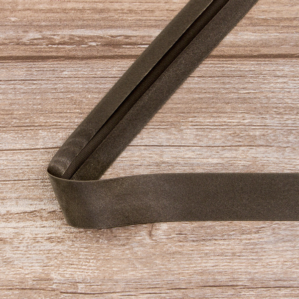 Косая бейка атласная 30 мм, 25 м, цвет 68, темно-серый. Арт 6260-30мм-68            