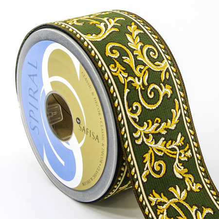 Лента жаккард SAFISA, 50 мм, 15 м, цвет 04. Арт 9113-50мм-04            
