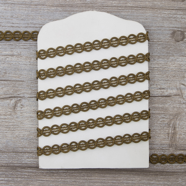 Тесьма PEGA тип отделочная, цвет светло-коричневый, 9 мм. Арт 844150709A7902          