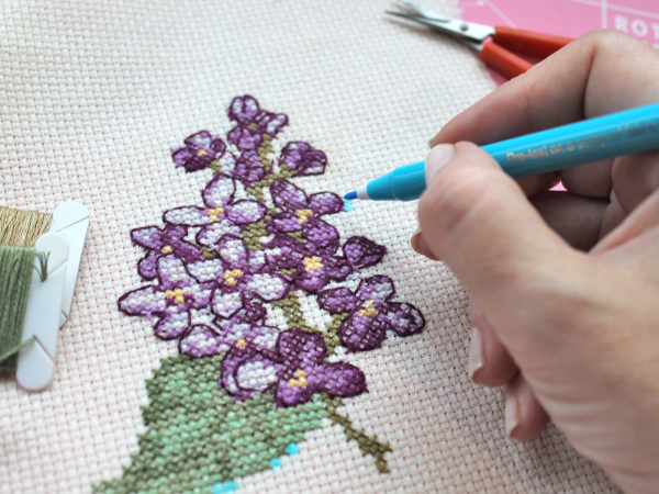 Маркер для разметки на ткани, линия 1 мм, цвет голубой, смываемый водой. Арт 295                     