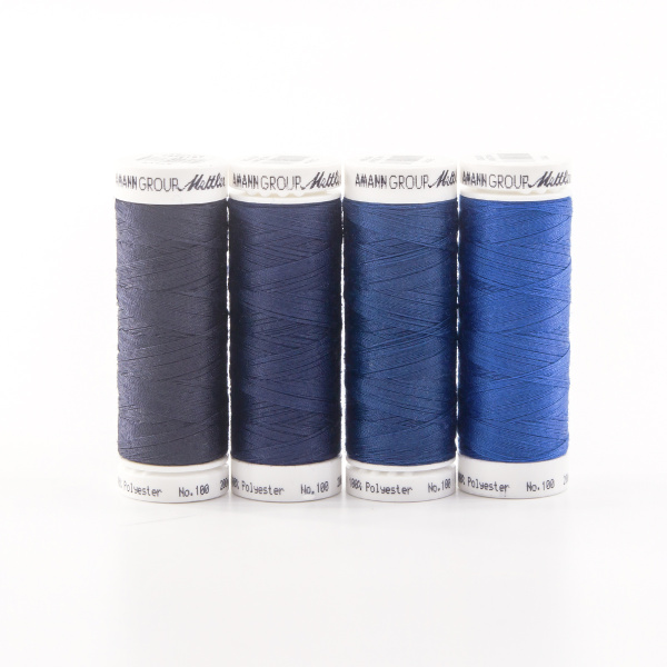 Набор с нитками Seralon в подарочной упаковке, 4 катушки. Арт SE4NAVY-KIT