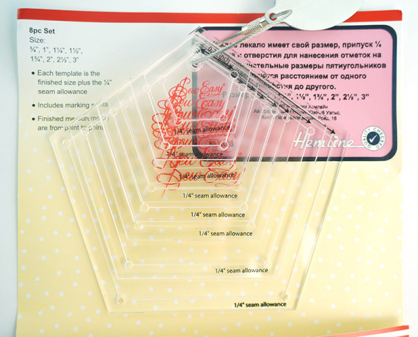 Набор лекал для заготовок-пятигранников, 8 размеров (3/4”, 1”, 1 1/4”,1 1/2”, 1 3/4”, 2”,2 1/2”, 3”). Арт NL4163