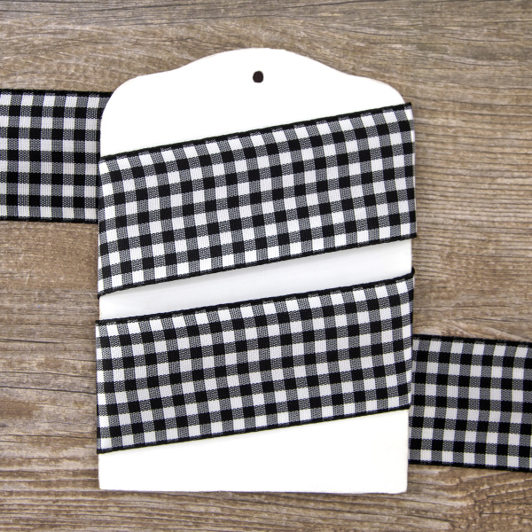 Лента с рисунком клетка SAFISA, 40 мм, 25 м, цвет 01, черный. Арт 469-40мм-01             