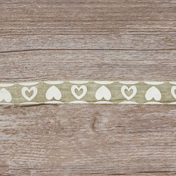 Лента органза с напечатанным рисунком SAFISA, 15 мм, 25 м, цвет 73. Арт 25255-15мм-73           