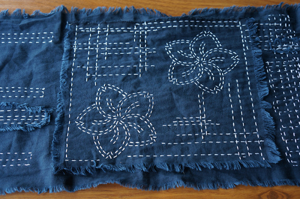 Ткань для вышивки сашико, цвет темно-синий. Арт ERS.009