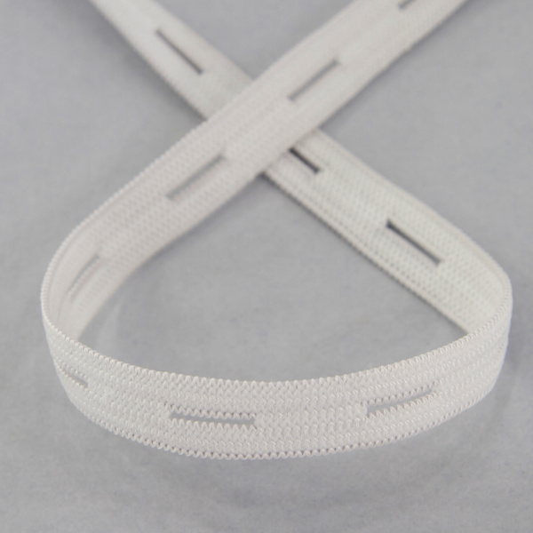 Резинка перфорированная, 9 мм, цвет белый. Арт 854128206REZOOHJ07