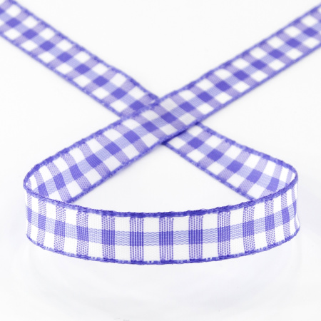 Лента с рисунком клетка SAFISA, 11 мм, 25 м, цвет 08, сиреневый. Арт 469-11мм-08             