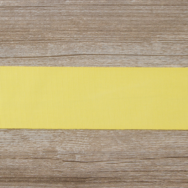 Лента репсовая SAFISA, 50 мм, 25 м, цвет 09 желтый светлый. Арт 350-50мм-09