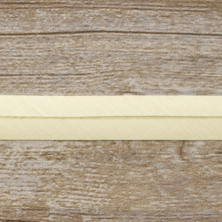 Косая бейка хлопок/полиэстер 20 мм, 25 м, цвет 56, кремовый. Арт 6120-20мм-56            