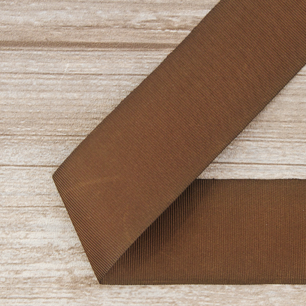 Лента репсовая SAFISA, 50 мм, 25 м, цвет 17 коричневый темный. Арт 350-50мм-17