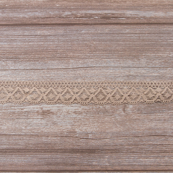 Мерсеризованное хлопковое кружево, 30 мм, цвет серо-бежевый. Арт 2025/27