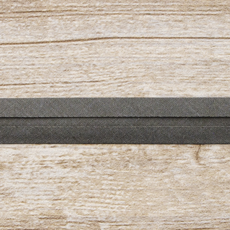 Косая бейка хлопок/полиэстер 20 мм, 25 м, цвет 68, Серый темный. Арт 6120-20мм-68            