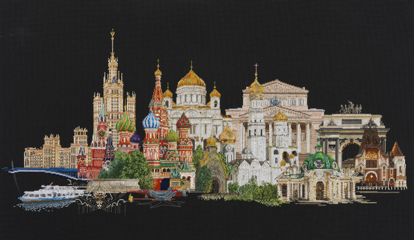 Набор для вышивания "Москва", канва аида (черная) 18 ct. Арт 510.05                  