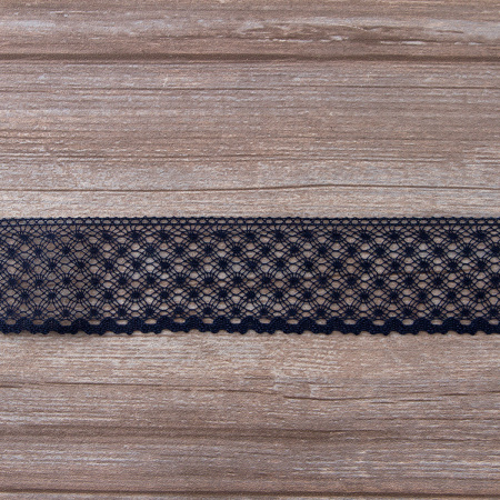 Мерсеризованное хлопковое кружево, 50 мм, цвет темно-синий. Арт 2040/9S