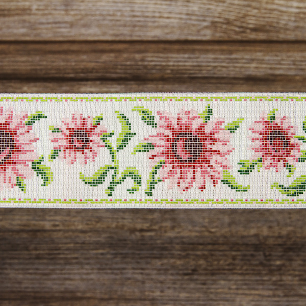 Лента жаккард SAFISA, 50 мм, 15 м, цвет 02. Арт 9128-50мм-02            